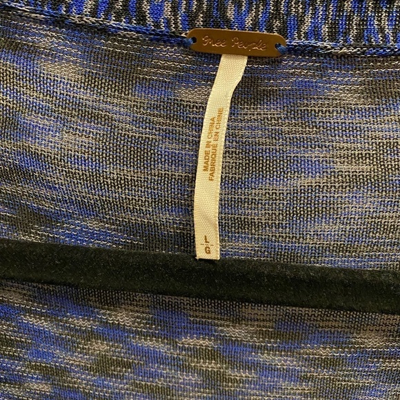 Free People Blue Space Dye Sheer Long Line V-Neck Cardigan Size Large - Picture 5 of 12